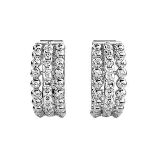 Dewy-Creolen aus 925er Sterlingsilber | Versilberung, Nr. Stein: 66, Edelsteingröße: 0,01–0,10 mm | Gewicht: 0,47 Karat, Form: rund | 8,594 Gramm | LKE_W_00135 von LKBEADS