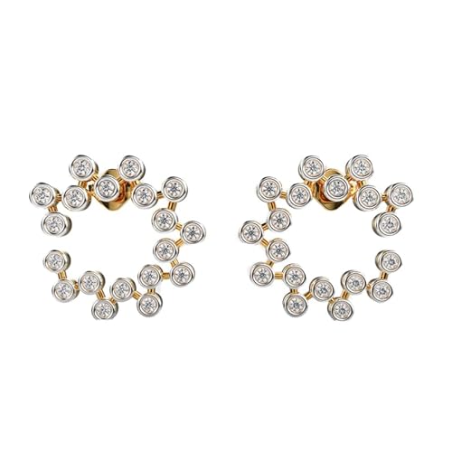 Edle Halbmond-Ohrringe aus 925er Sterlingsilber | Vergoldung | Anzahl der Steine: 38 | Edelsteingröße: 0,01–0,07 mm | Gewicht: 0,52 Karat | Form: rund | 6,904 Gramm | LKE_G_00137 von LKBEADS