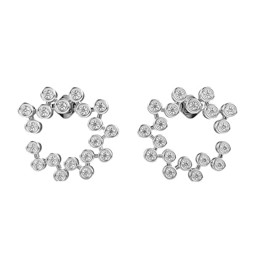 Edle Halbmond-Ohrringe aus 925er Sterlingsilber | Versilberung, Nr. Stein: 38, Edelsteingröße: 0,01–0,07 mm | Gewicht: 0,52 Karat, Form: rund | 6,904 Gramm | LKE_W_00137 von LKBEADS