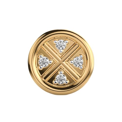 Funkelnde Ohrstecker aus 925er Sterlingsilber für Herren | Vergoldung | Anzahl der Steine: 4 | Edelsteingröße: 0,01–0,07 mm | Gewicht: 0,6 Karat | Form: rund | 2,266 Gramm | • Luxus • G_00118 von LKBEADS