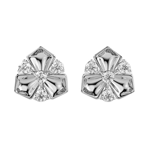 Glam Flora Ohrstecker aus 925er Sterlingsilber | Versilberung, Nr. Stein: 8, Edelsteingröße: 0,01–0,10 mm | Gewicht: 0,47 Karat, Form: rund | 3,394 Gramm | LKE_W_00250 von LKBEADS