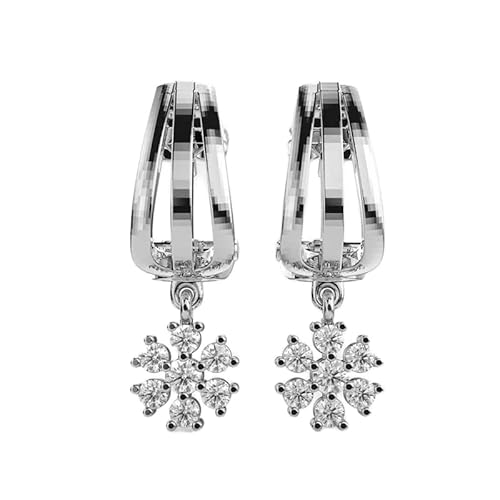 Hängende Ohrringe aus 925er Sterlingsilber mit Blumenmotiv | Versilberung, Nr. Stein: 14, Edelsteingröße: 0,01–0,07 mm | Gewicht: 0,46 Karat, Form: rund | 4,832 Gramm | W_00243 von LKBEADS