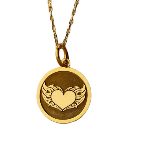 Halskette aus 925er Sterlingsilber, 24 mm | 18-Zoll-Kette | Herzkette | Liebesherzanhänger | Liebesherzanhänger | zierlicher Liebesschmuck | Frau || handgefertigter Schmuck mit Vergoldung | L_01481 von LKBEADS