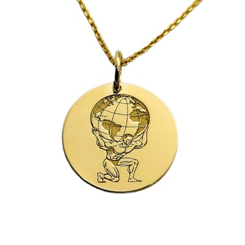 Halskette aus 925er Sterlingsilber, 26 mm | 18 Zoll Kette | Anhänger „Atlas hält die Welt“ | Atlas-Charm | Anhänger mit Scheibenatlas-Statue | Atlas-Anhänger | Vergoldung, handgefertigt | 00562 Halskette aus 925er Sterlingsilber, 26 mm | 18 Zoll Kette | Anhänger „Atlas hält die Welt“ | Atlas-Charm | Anhänger mit Scheibenatlas-Statue | Atlas-Anhänger | Vergoldung, handgefertigt | 00562 von LKBEADS