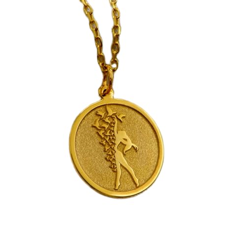 Halskette aus 925er Sterlingsilber| 22 mm 18 Zoll Kette Tänzerin-Halskette – handgefertigter Ballett-Anhänger Ballerina oder Mädchen Tanzanhänger kostenlose Gravur handgefertigte Vergoldung L_01948 von LKBEADS