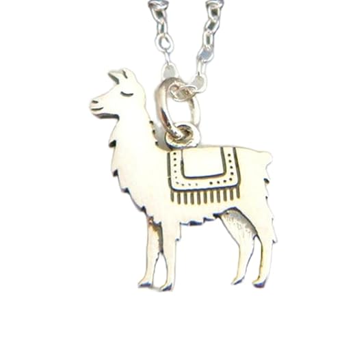 Halskette mit Lama-Anhänger aus 925er Sterlingsilber, skurriler Tieranhänger, kleines Alpaka, mädchenhafter Charm, skurriles Haustier, Bauernhofleben, lustiger zierlicher Schmuck, einzigartiges von LKBEADS
