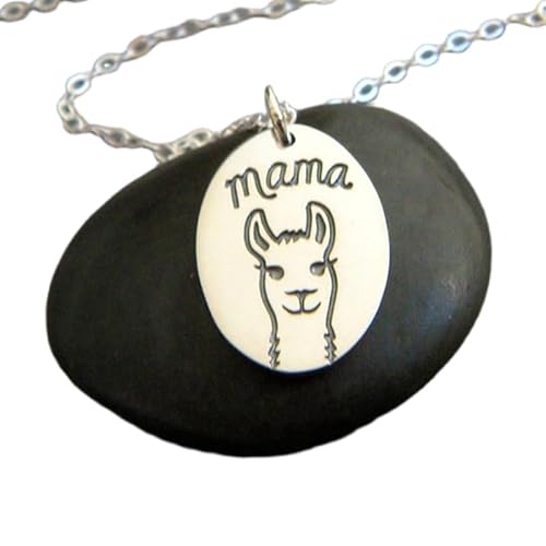 Halskette mit Lama-Mama aus 925er Sterlingsilber, skurriler Tieranhänger, kleines Alpaka, mädchenhafter Charm, schrulliges Haustier, Bauernhofleben, lustiger, zierlicher Schmuck, einzigartig | mit von LKBEADS