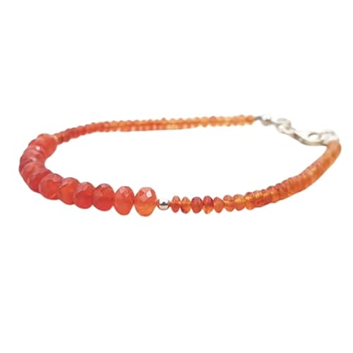 Karneol, 2–4 mm, Rondellform, facettierte Perlen, 17,8 cm, versilberter Verschluss, Armband für Männer und Frauen | LK_STACK_01769 Karneol, 2–4 mm, Rondellform, facettierte Perlen, 17,8 cm, versilberter Verschluss, Armband für Männer und Frauen | LK_STACK_01769 von LKBEADS