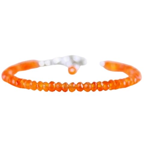 Karneol, 3,5 mm, runde Form, facettierte Schliffperlen, 17,8 cm, verstellbarer versilberter Verschluss, Armband für Männer und Frauen | LK_STACK_01832 Karneol, 3,5 mm, runde Form, facettierte Schliffperlen, 17,8 cm, verstellbarer versilberter Verschluss, Armband für Männer und Frauen | LK_STACK_01832 von LKBEADS