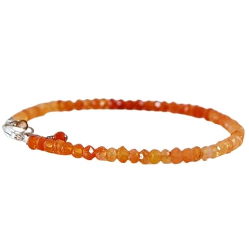 Karneol, 3–3,5 mm, Rondellform, facettierte Perlen, 17,8 cm, verstellbarer versilberter Verschluss, Armband für Männer und Frauen | LK_STACK_01783 Karneol, 3–3,5 mm, Rondellform, facettierte Perlen, 17,8 cm, verstellbarer versilberter Verschluss, Armband für Männer und Frauen | LK_STACK_01783 von LKBEADS