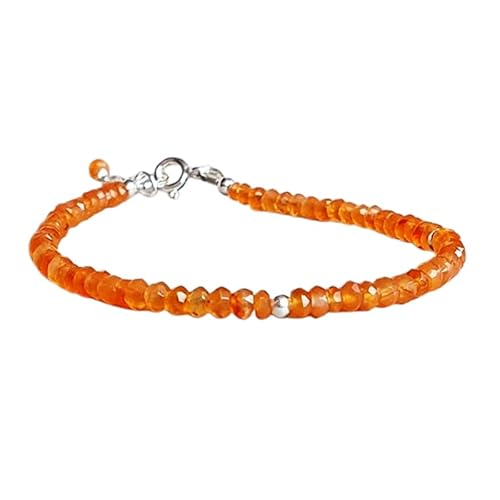 Karneol, 3–3,5 mm, runde Form, facettierte Schliffperlen, 17,8 cm, verstellbarer versilberter Verschluss, Armband für Männer und Frauen | LK_STACK_01842 Karneol, 3–3,5 mm, runde Form, facettierte Schliffperlen, 17,8 cm, verstellbarer versilberter Verschluss, Armband für Männer und Frauen | LK_STACK_01842 von LKBEADS