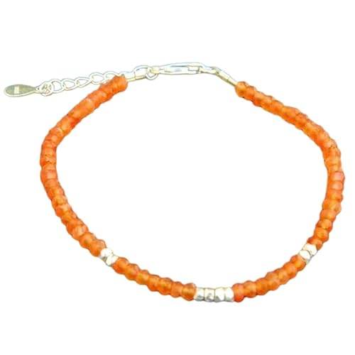 Karneol, 3 mm, Rondellform, facettierte Schliffperlen, 17,8 cm, verstellbarer versilberter Verschluss, Armband für Männer und Frauen | LK_STACK_01796 Karneol, 3 mm, Rondellform, facettierte Schliffperlen, 17,8 cm, verstellbarer versilberter Verschluss, Armband für Männer und Frauen | LK_STACK_01796 von LKBEADS