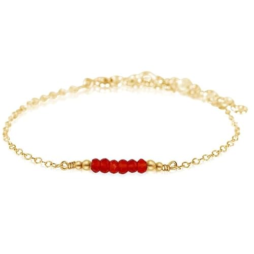 Karneol, 3 mm, Rondellform, glatt geschliffene Perlen, 17,8 cm, vergoldeter Verschluss, Armband für Männer und Frauen | LK_STACK_01798 Karneol, 3 mm, Rondellform, glatt geschliffene Perlen, 17,8 cm, vergoldeter Verschluss, Armband für Männer und Frauen | LK_STACK_01798 von LKBEADS