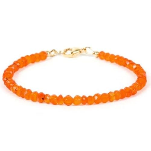 Karneol, 4–4,5 mm, Rondellform, facettierte Perlen, 17,8 cm, vergoldeter Verschluss, Armband für Männer und Frauen | LK_STACK_01801 Karneol, 4–4,5 mm, Rondellform, facettierte Perlen, 17,8 cm, vergoldeter Verschluss, Armband für Männer und Frauen | LK_STACK_01801 von LKBEADS
