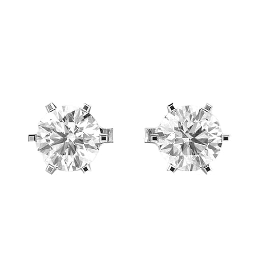 Klassische Ohrstecker aus 925er Sterlingsilber | Versilberung, Nr. Stein: 2, Edelsteingröße: 0,50–0,69 mm | Gewicht: 1,2 Karat, Form: rund | 3,15 Gramm | LKE_W_00278 von LKBEADS