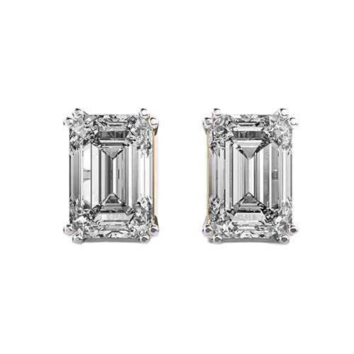 Klassische Ohrstecker aus 925er Sterlingsilber mit Smaragd | Vergoldung, Nr. Stein: 2, Edelsteingröße: 1,00–1,49 mm | Gewicht: 2 Karat, Form: Smaragd | 3,51 Gramm | LKE_G_00140 von LKBEADS