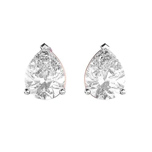 Klassische Ohrstecker in Tropfenform aus 925er Sterlingsilber | Roségold-Beschichtung | Steinzahl: 2 | Edelsteingröße: 2,00–2,99 mm | Gewicht: 5 Karat | Form: Tropfenform | 4,8 Gramm | LKE_R_00246 von LKBEADS