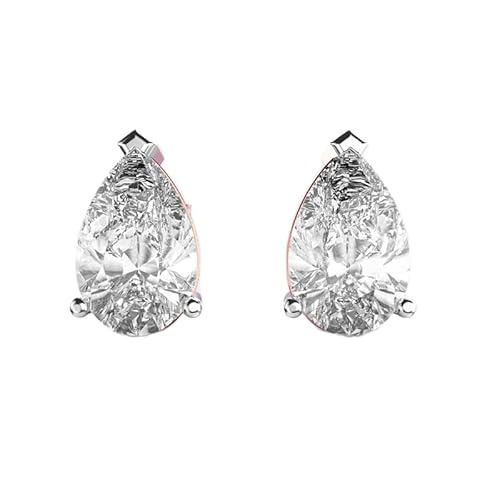 Klassische Ohrstecker in Tropfenform aus 925er Sterlingsilber | Roségoldbeschichtung | Steinzahl 2 | Edelsteingröße 1,00–1,49 mm | Gewicht 3 Karat | Form: Tropfenform | 3,8 Gramm | LKE_R_00187 von LKBEADS