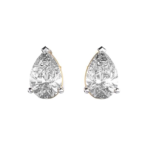 Klassische Ohrstecker in Tropfenform aus 925er Sterlingsilber | Vergoldung | Steinzahl 2 | Edelsteingröße 2,00–2,99 mm | Gewicht 4 Karat | Form: Tropfenform | 4,1 Gramm | LKE_G_00256 von LKBEADS