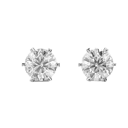 Klassische Solitär-Ohrstecker aus 925er Sterlingsilber | Roségold-Beschichtung | Steinzahl: 2 | Edelsteingröße: 0,50–069 mm | Gewicht: 1,2 Karat | Form: rund | 2,24 Gramm | LKE_R_00214 von LKBEADS