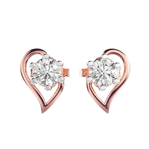 Klassische Twinkle-Ohrstecker aus 925er Sterlingsilber | Roségold-Beschichtung, Nr. Stein: 2, Edelsteingröße: 0,18–0,22 mm, Gewicht: 0,4 Karat, Form: rund, 2,78 Gramm, LKE_R_00037 von LKBEADS