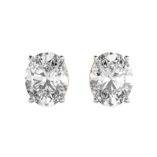 Klassische ovale Ohrstecker aus 925er Sterlingsilber | Vergoldung | Steinzahl 2 | Edelsteingröße 2,00–2,99 mm | Gewicht 5 Karat | Form oval | 4,8 Gramm | LKE_G_00292 von LKBEADS
