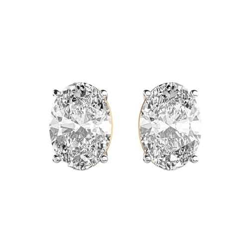 Klassische ovale Ohrstecker aus 925er Sterlingsilber | Vergoldung | Steinzahl 2 | Edelsteingröße 3,00–3,99 mm | Gewicht 6 Karat | Form oval | 5,5 Gramm | LKE_G_00154 von LKBEADS