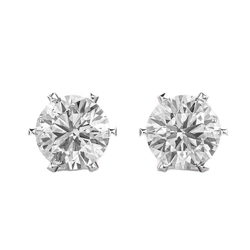 Klassische runde Ohrstecker aus 925er Sterlingsilber | Roségoldbeschichtung | Steinzahl 2 | Edelsteingröße 3,00–3,99 mm | Gewicht 6 Karat | Form rund | 5,5 Gramm | LKE_R_00240 von LKBEADS