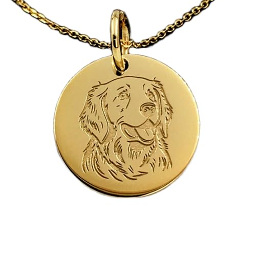 LKBEADS 925 Sterling Silber Luxus Anhänger 22mm, Ohne Kette, En Retriever Hund, Tier Charm Schmuck, Zierliches Haustier Denkmal, vergoldet Handgefertigt|LK_OPC_01735 von LKBEADS