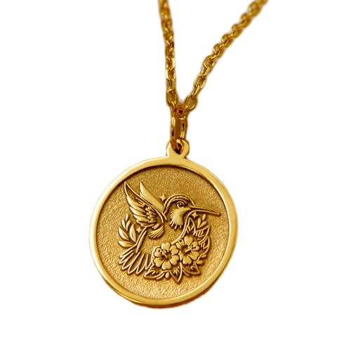 LKBEADS 925 Sterling Silber Luxus Anhänger 22mm, Ohne Kette, Kolibri - Natur, Handgefertigter Vogelschmuck, Minimalistischer Tier Charm, vergoldet|LK_OPC_01574 von LKBEADS