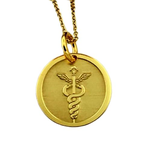 LKBEADS 925 Sterling Silber Luxus Anhänger 22mm, Ohne Kette, Medic Disc, Medical Alert, Arzt, Notfallkontakt Charm, Allergieinformationen, Grad, vergoldeter Schmuck|LK_OPC_01777 von LKBEADS