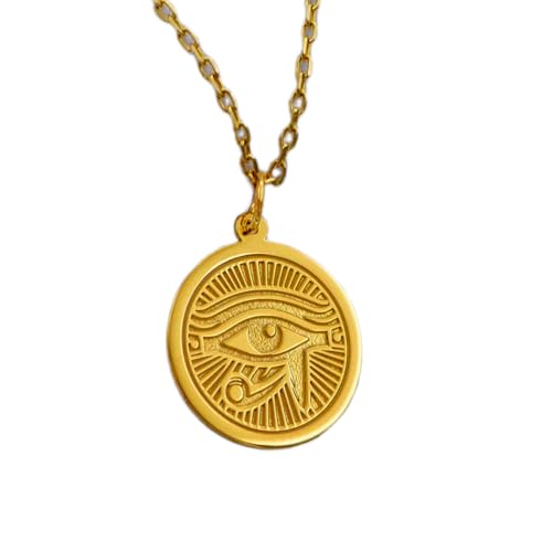 LKBEADS 925 Sterling Silber Luxus Anhänger 22mm, ohne Kette, Auge des Horus - Ägyptisches Schutzamulett, spiritueller Schmuck, minimalistischer Talisman, vergoldet, handgefertigt|LK_OPC_01620 von LKBEADS