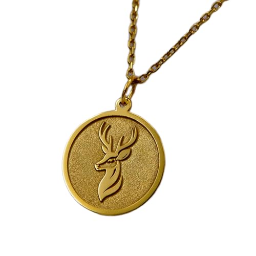 LKBEADS 925 Sterling Silber Luxus Anhänger 22mm, ohne Kette, Hirsch - Handgefertigtes Geweih, Wildtierschmuck, Charm, Minimalistischer Wald, vergoldet, handgefertigt|LK_OPC_01690 von LKBEADS