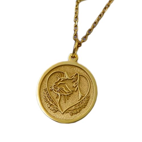 LKBEADS 925 Sterling Silber Luxus Anhänger 22mm, ohne Kette, Katze - Minimalistischer Schmuck für Tierliebhaber, handgemachte Katze, Charm, elegantes Tier, vergoldet|LK_OPC_01718 von LKBEADS