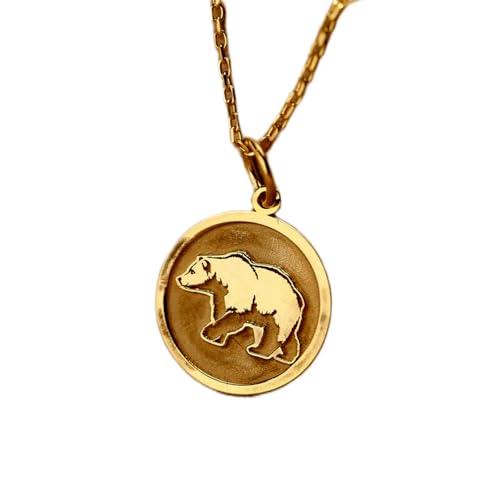 LKBEADS 925 Sterling Silber Luxus Anhänger 24mm, Ohne Kette, Bär, Mama, Charm Schmuck, Familie, Zierliche Mama Scheibe, vergoldet Handgefertigt|LK_OPC_01078 von LKBEADS