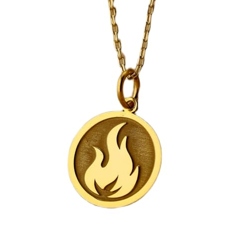 LKBEADS 925 Sterling Silber Luxus Anhänger 24mm, Ohne Kette, Feuer, Element, Zierliches Symbol, Flammenschmuck, Frau, vergoldet Handgefertigt|LK_OPC_01191 von LKBEADS