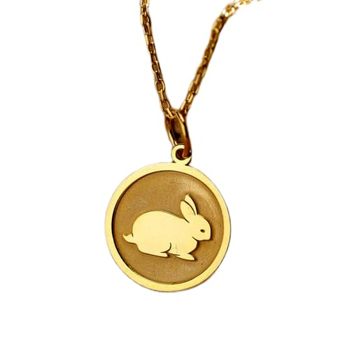 LKBEADS 925 Sterling Silber Luxus Anhänger 24mm, Ohne Kette, Hase, Charm, Haustier, Tierschmuck, vergoldet Handgefertigt|LK_OPC_01348 von LKBEADS
