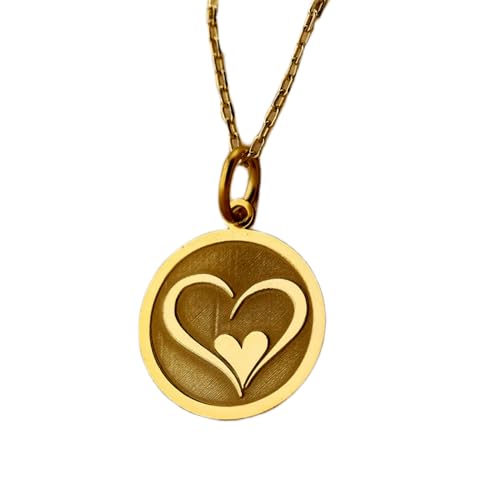 LKBEADS 925 Sterling Silber Luxus Anhänger 24mm, Ohne Kette, Herz, Liebe, Zierlicher Schmuck, Frau, vergoldet Handgefertigt|LK_OPC_01557 von LKBEADS