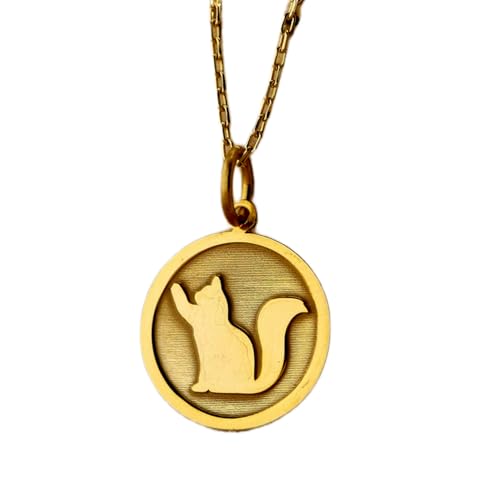 LKBEADS 925 Sterling Silber Luxus Anhänger 24mm, Ohne Kette, Katze, Zierlicher Schmuck, Tier, Katze, Frau, vergoldet Handgefertigt|LK_OPC_01270 von LKBEADS