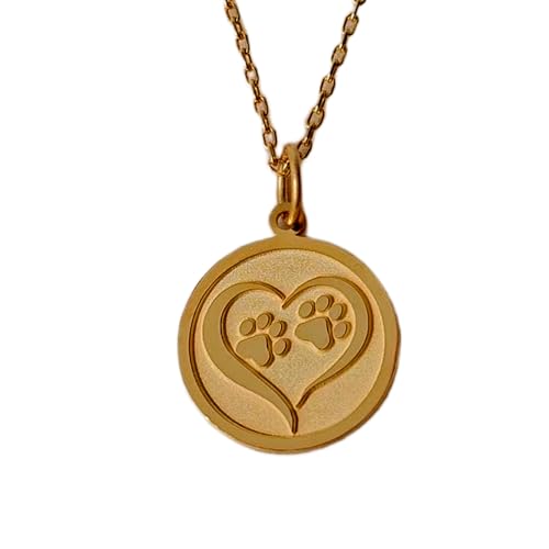 LKBEADS 925 Sterling Silber Luxus Anhänger 24mm, Ohne Kette, Katzenpfote, Zierlicher Print Schmuck, Tier, Charm, Geburtstag, vergoldet Handgefertigt|LK_OPC_01212 von LKBEADS