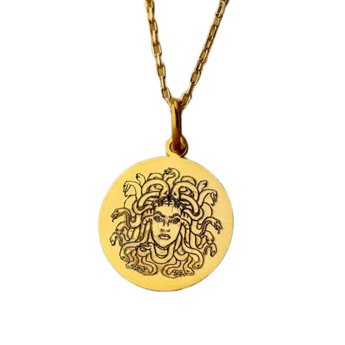 LKBEADS 925 Sterling Silber Luxus Anhänger 24mm, Ohne Kette, Medusa, Mythologie, Frau, vergoldet Handgefertigter Schmuck|LK_OPC_01547 von LKBEADS