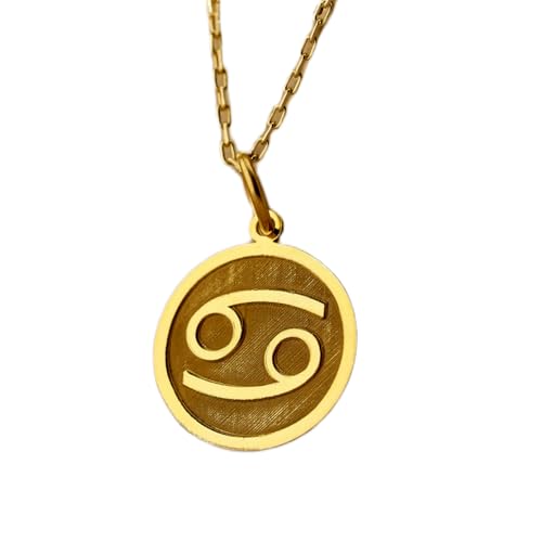 LKBEADS 925 Sterling Silber Luxus Anhänger 24mm, ohne Kette, Krebs Sternzeichen, Zeichen, für Frau, vergoldeter handgefertigter Schmuck|LK_OPC_01049 von LKBEADS