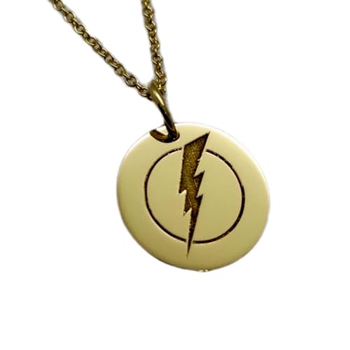 LKBEADS 925 Sterling Silber Luxus Anhänger 25mm, Ohne Kette, Blitz, Donner, Gewitter, Graviert, Thunderbolt Charm, vergoldeter Schmuck|LK_OPC_00932 von LKBEADS