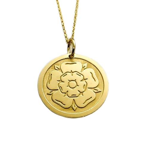 LKBEADS 925 Sterling Silber Luxus Anhänger 26mm, Ohne Kette, Yorkshire Blume, Rosenmünze, Zierlicher Scheibenanhänger, Schmuck, vergoldet Handgefertigt|LK_OPC_01004 von LKBEADS