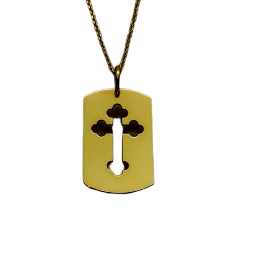 LKBEADS 925 Sterling Silber Luxus Anhänger 26mm, ohne Kette, Kreuz, gravierter Charm, Christentum, religiös, Schutz, Anhänger, vergoldeter handgefertigter Schmuck|LK_OPC_00996 von LKBEADS