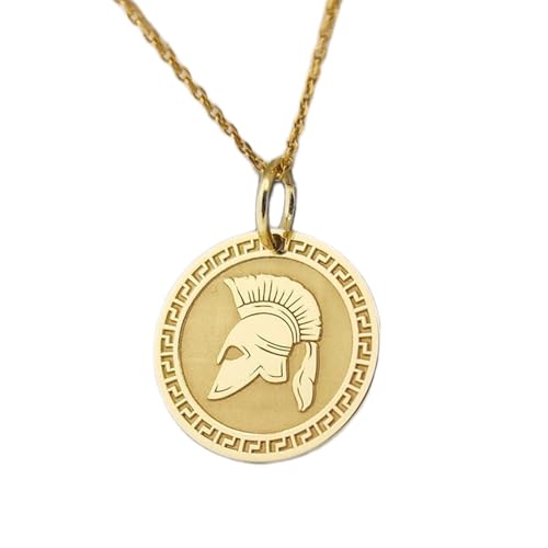 LKBEADS 925 Sterling Silber Luxus Anhänger 26mm, ohne Kette, Spartanischer Helm, Krieger, Antiker Griechenland Schmuck, Charm, Griechischer Schmuck, vergoldet, Handgefertigt|LK_OPC_00040 von LKBEADS