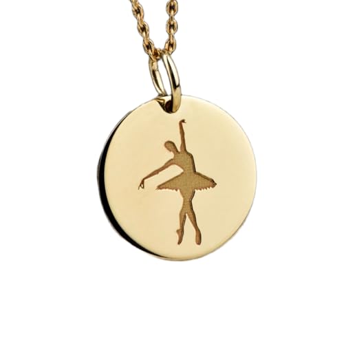 LKBEADS 925 Sterling Silber Luxus Anhänger 28mm, Ohne Kette, Ballerina, Balletttänzerin, Charm, Münze, Schmuck, vergoldet Handgefertigt|LK_OPC_00721 von LKBEADS