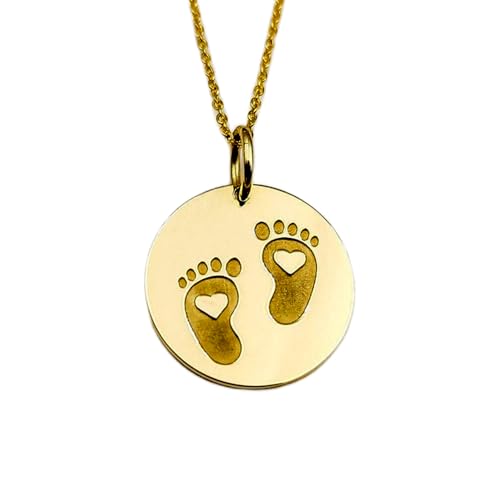 LKBEADS 925 Sterling Silber Luxus Anhänger 28mm, Ohne Kette, Füße, Neugeborene, Dusche, Münzfußschmuck, vergoldet Handgefertigt|LK_OPC_00615 von LKBEADS