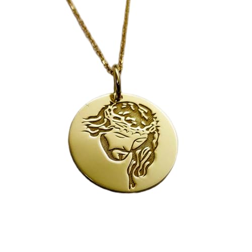 LKBEADS 925 Sterling Silber Luxus Anhänger 28mm, Ohne Kette, Jesus Christus, Christentum, Schutz, Religiöser Schmuck, Von Nazareth, vergoldet Handgefertigt|LK_OPC_00635 von LKBEADS