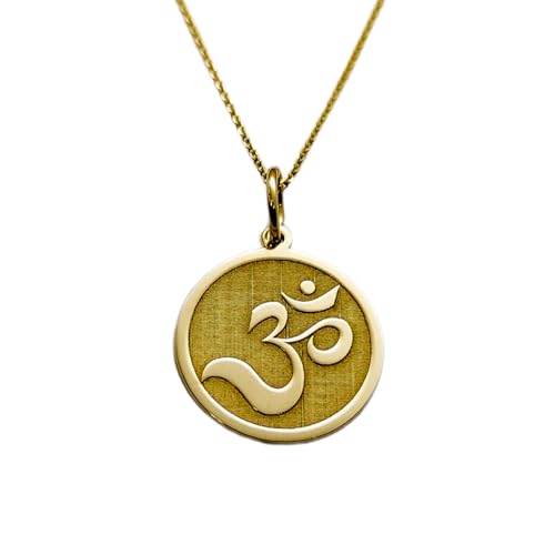 LKBEADS 925 Sterling Silber Luxus Anhänger 28mm, Ohne Kette, Om, Für Frauen, Yoga, Graviert, vergoldet Handgefertigter Schmuck|LK_OPC_00574 von LKBEADS